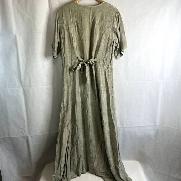 Sumeer by S&N Fashions Light Green Embroidered Tie Back Maxi Dress Size XL - Picture 2 of 13